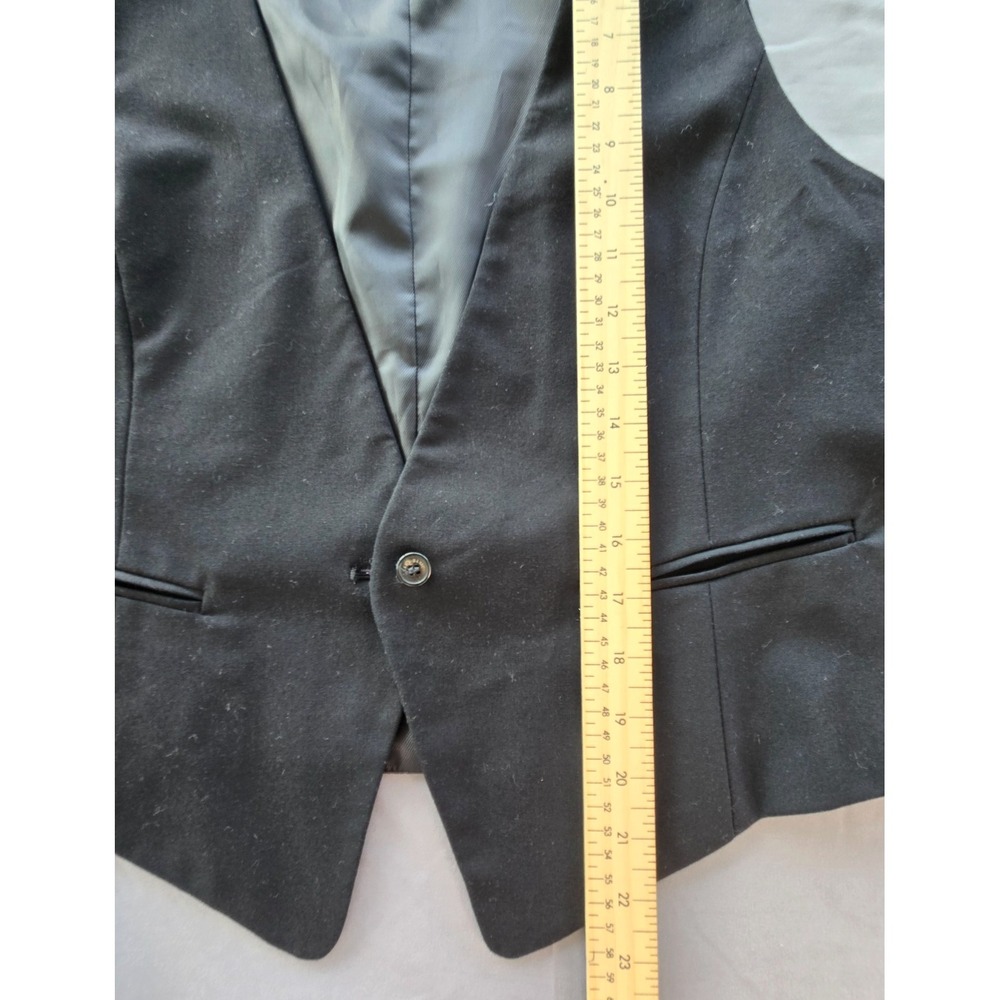 Zara Suit Vest Classic Black Label V neck Wool W's Sz XL Minimalist Quiet Lux - Picture 13 of 13